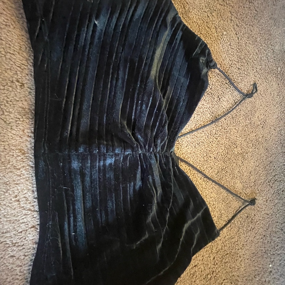 Elegant Black Velvet Strappy Top